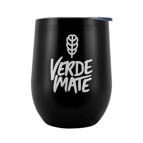 TermoLid – mate térmico para yerba mate con tapa – Verde Mate (negro) – 350 ml