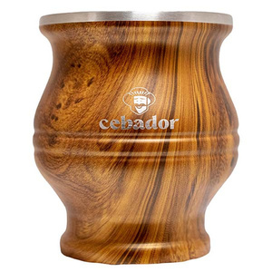 80 x TermoColador - pot with strainer + bombilla - wood colour