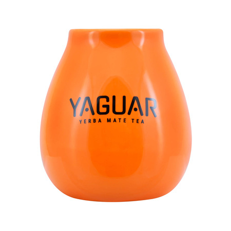 36 x Ceramic orange calabash with Yaguar logo - 350 ml