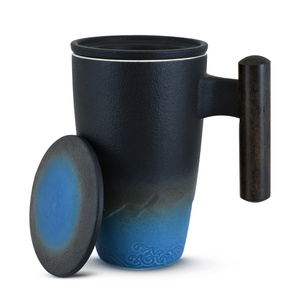 Keramiktasse mit Deckel und Teesieb Mystea 300 ml