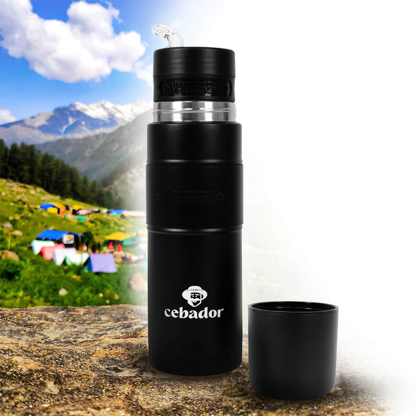 Yerbomos XL ALL IN ONE - 750 ml - Matero, termos i bombilla w jednym (czarny)