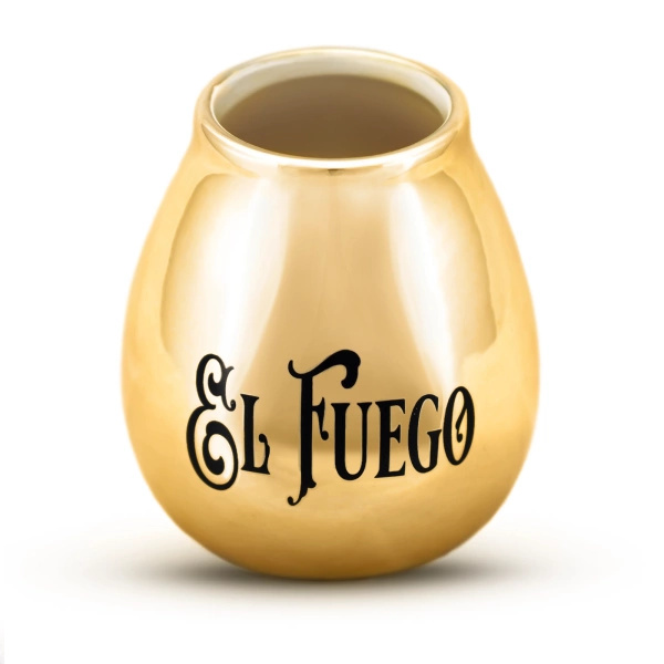 Keramická kalabása s logem El Fuego (zlatá) 350 ml
