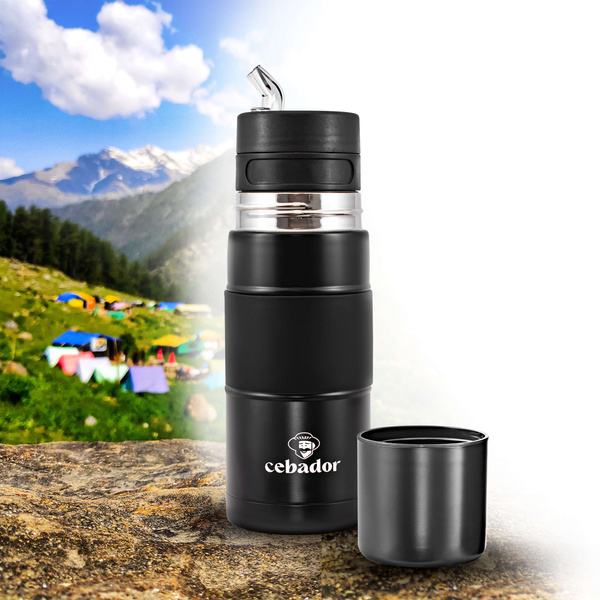 25 x Yerbomos XL ALL IN ONE - 750 ml - Nádoba, termoska a bombilla v jednom (černá)
