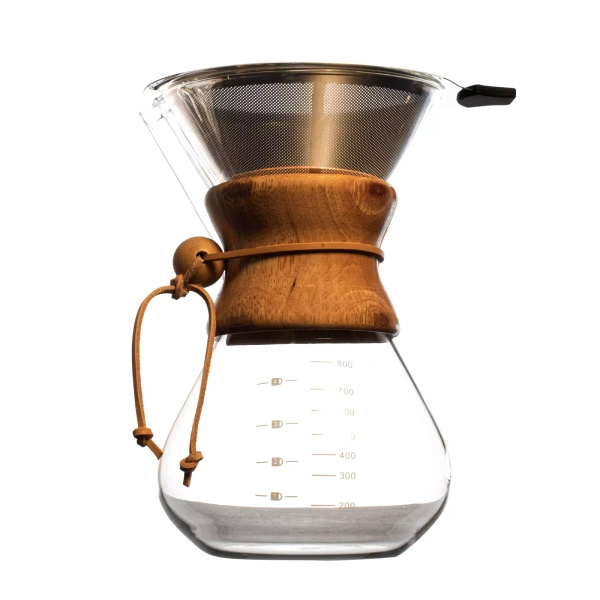 Cafetera tipo chemex 800 ml + filtro reutilizable