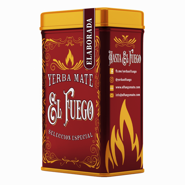 Yerbera – Boîte en métal + El Fuego Elaborada 0,5 kg
