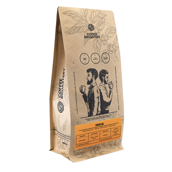 Coffee Broastery - Caffè in grani interi India Karnataka Premium 400g