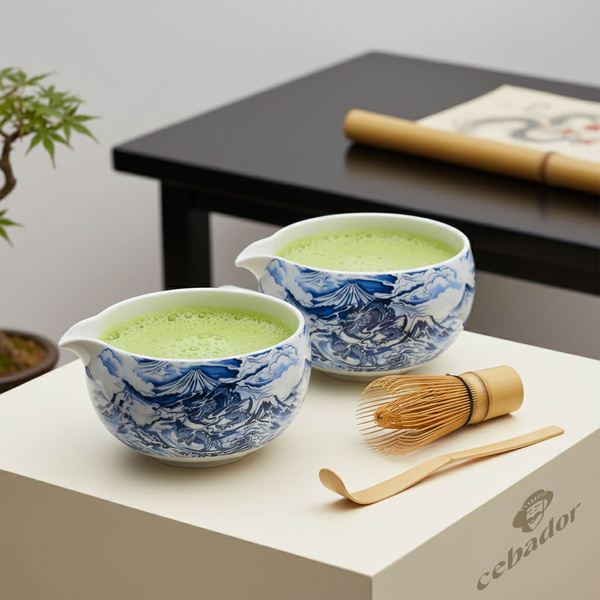 Matchawan Dragon – Bol en céramique pour matcha avec bec verseur