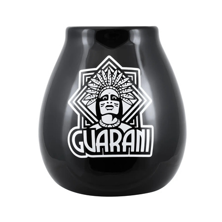 1440 x Ceramic calabash black with Guarani logo - 350 ml