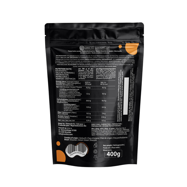 Nustino – Beurre de cacahuète en poudre – Mango (sans sucre ajouté) 400 g