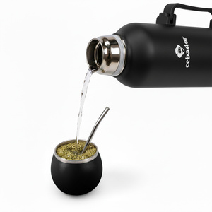 24 x YerbaGo – Thermos with Mate Gourd and Bombilla 1.3 L – black
