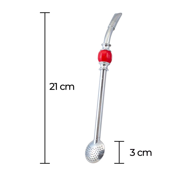Bombilla Bomba s červeným kamenem