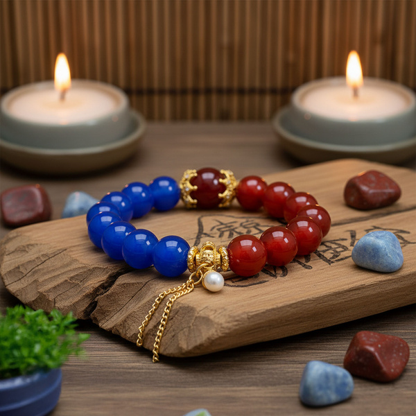 Pulsera con ágata roja y azul – Armonía