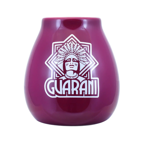 Calebasse en céramique violette avec logo Guarani - 350 ml