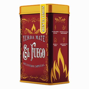 Yerbera – Boîte en métal + El Fuego Menta Limon 0,5 kg