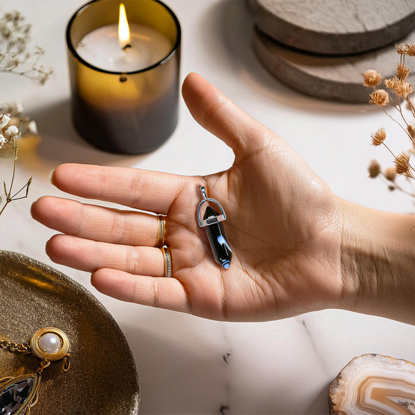 Colgante con ágata negra