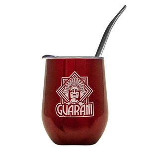 24x ThermoLid - steel Mate Cup with lid - Guarani motif (red) - 350 ml